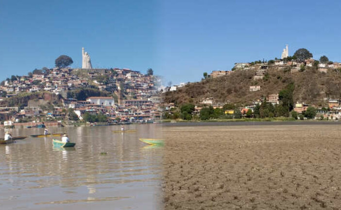 Le lac touristique de Pátzcuaro, en Michoacán, s’assèche et les images de l’avant-après sont stupéfiantes !